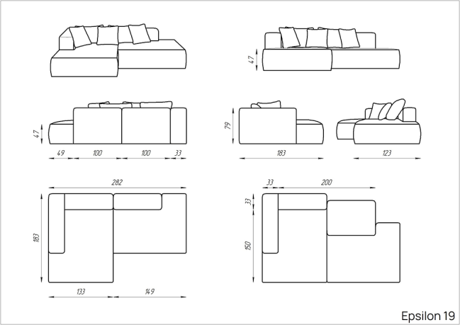 Диван угловой Epsilon 19