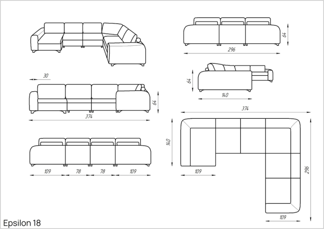 Диван модульный Epsilon 18