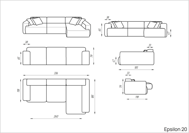 Диван угловой Epsilon 20