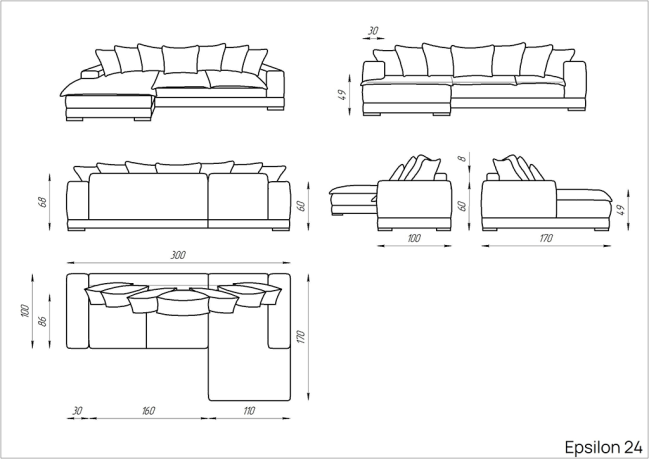 Диван угловой Epsilon 24